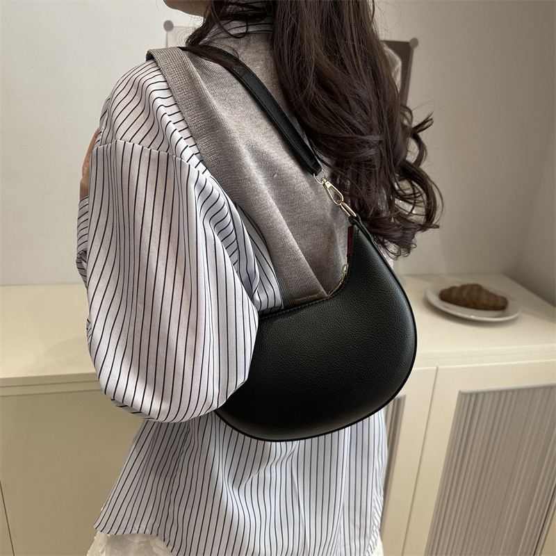 Half Moon Crescent - Synthetic Leather Handbag Shoulder Underarm Bag