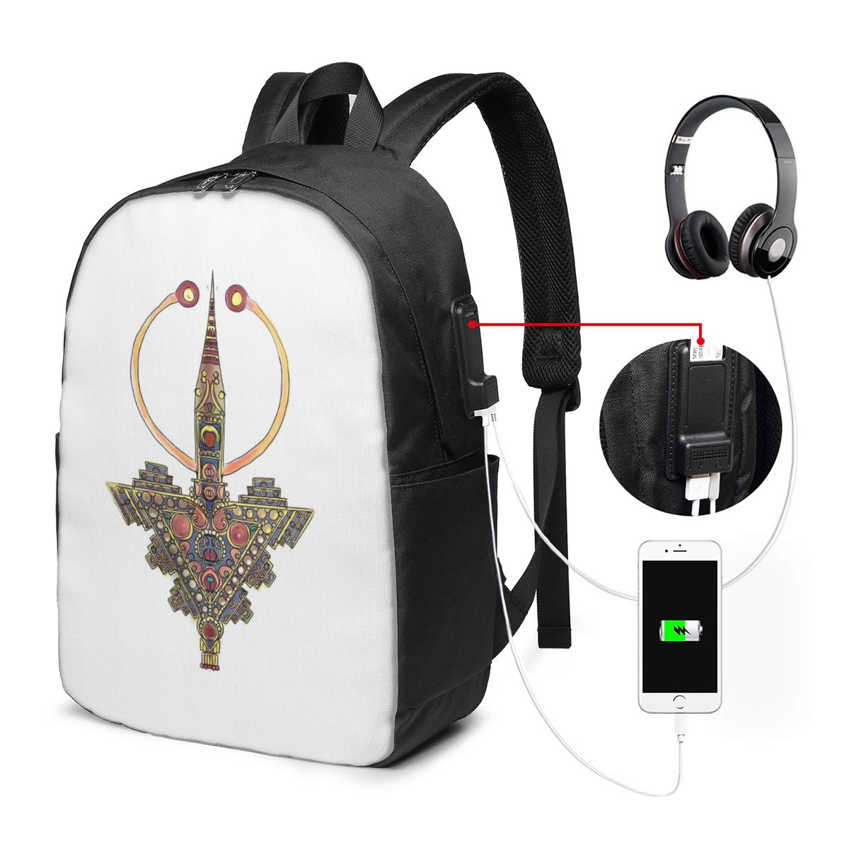 Women Bags College - Kabyle Jewelry Amazigh MoroccoBackpack Travel Notebook