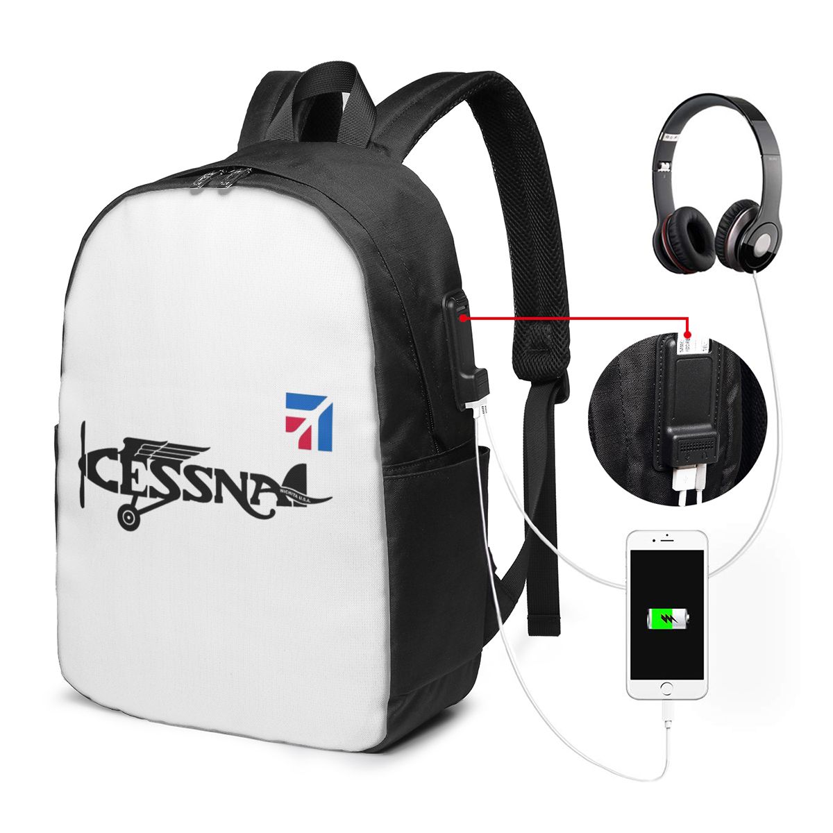 Cessna Logo Backpack Travel No - огляд і ціна Women Bags College