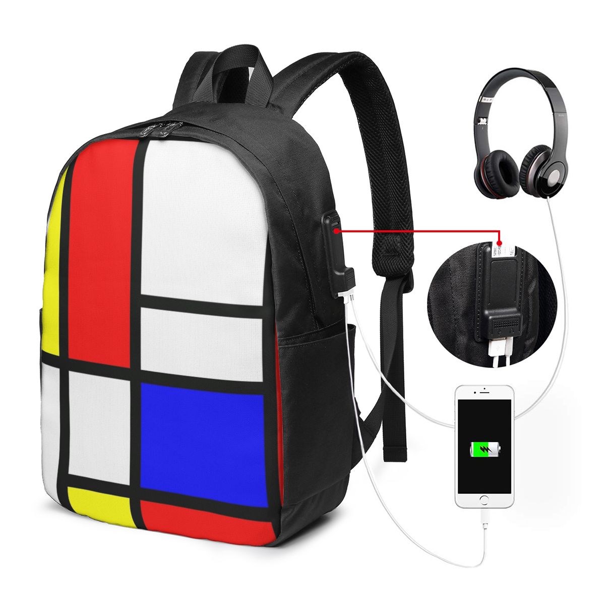 Piet Mondrian Composition  Bac - огляд і ціна Women Bags College