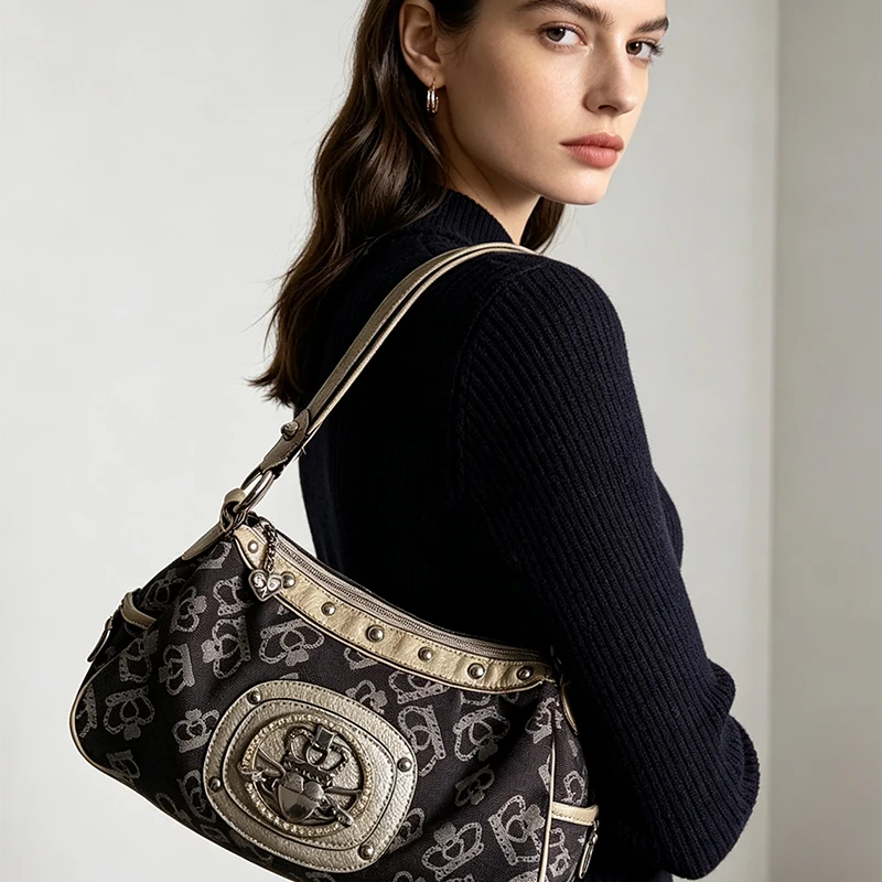 Y2k Print Underarm Hobo Bag Fa - огляд і ціна Women Bags Zip