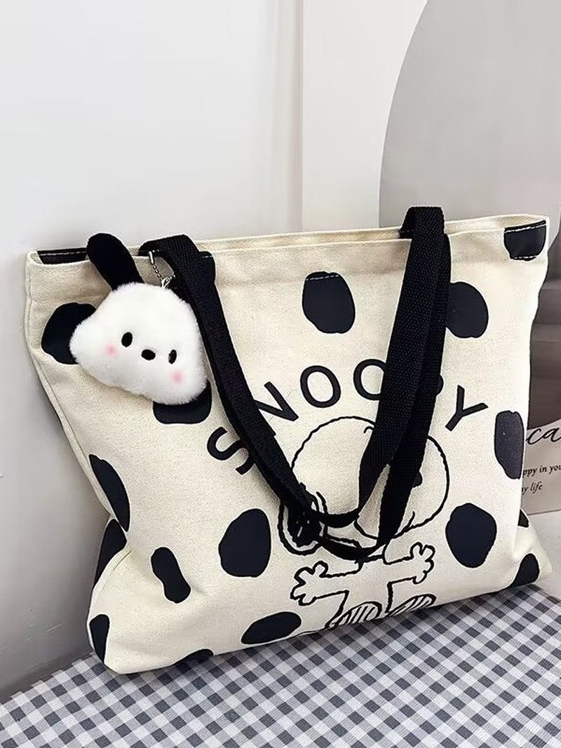 Cartoon Snoopy Canvas Shoulder - огляд і ціна Women Bags Medium Size