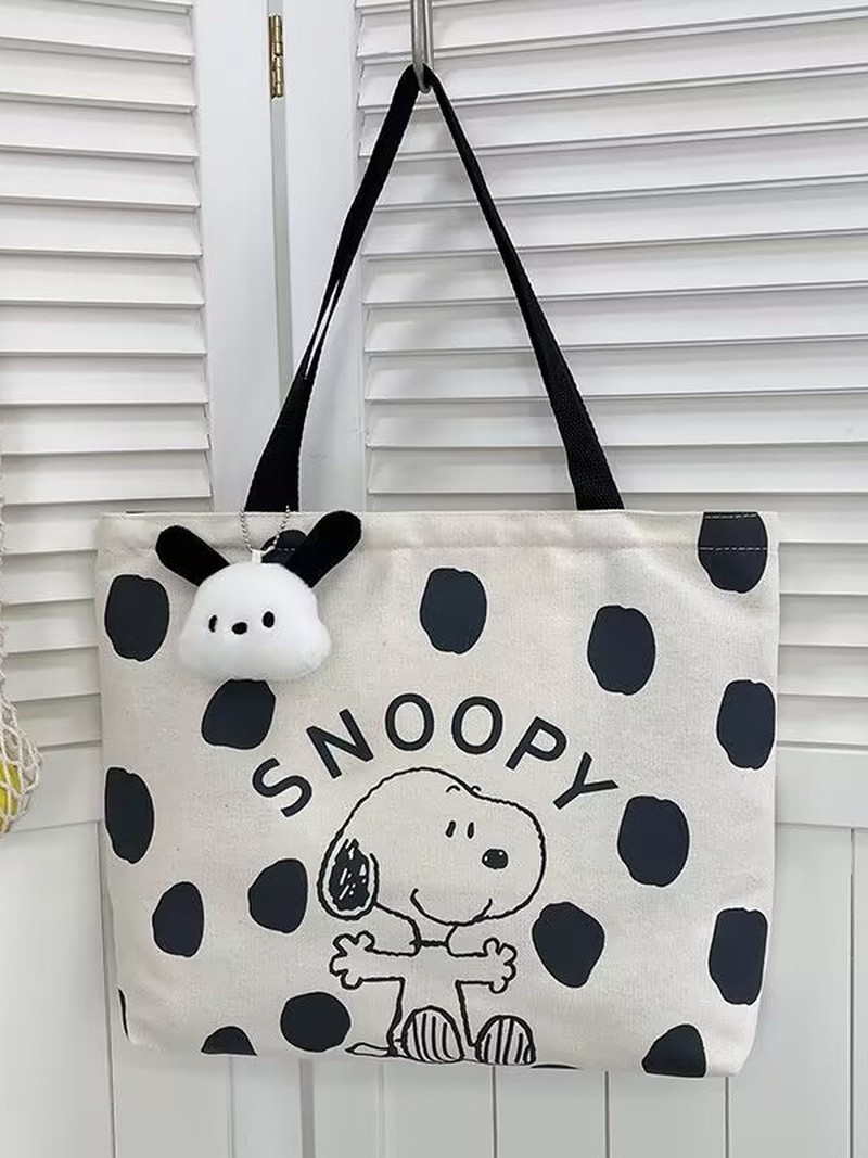 Cartoon Snoopy Canvas Shoulder - огляд і ціна Women Bags Medium Size